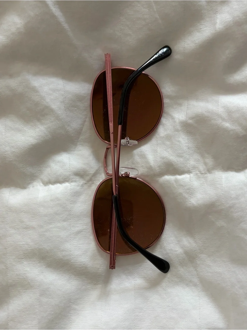 Pink Mirrored Round Sunglasses